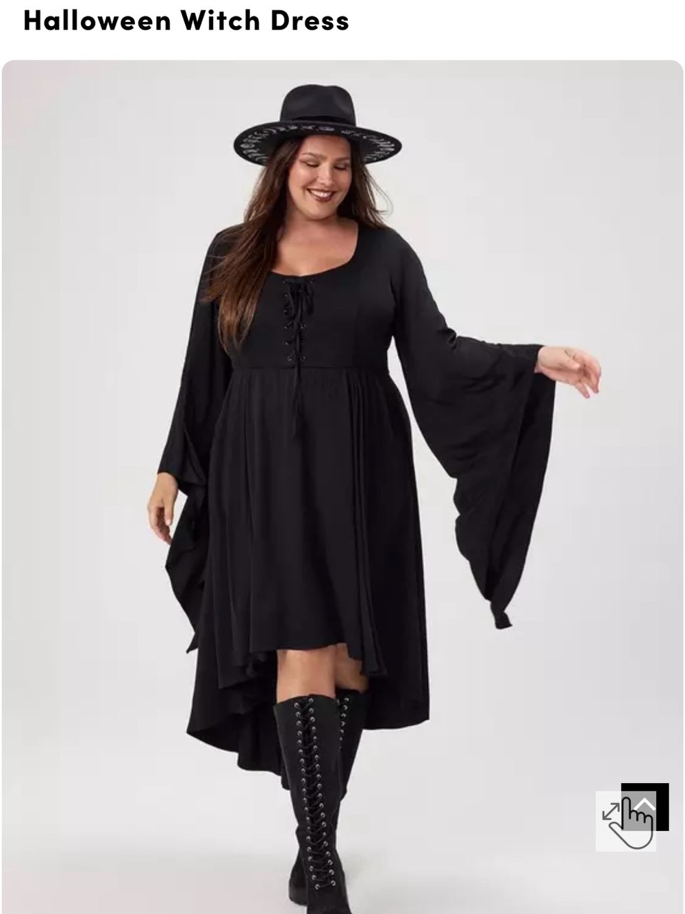 torrid NWT Black Lace-Up Witch-Inspired High-Low Dress
